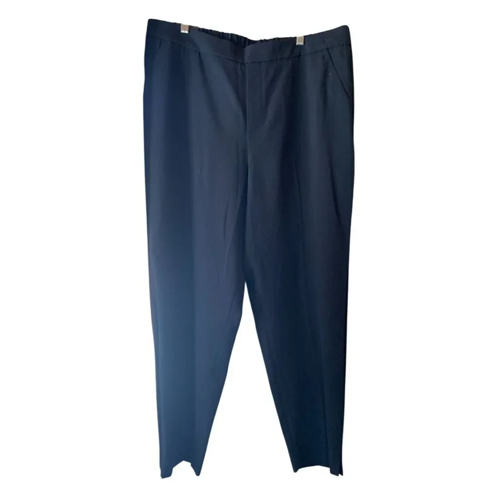 Banana Republic Mens Navy Blue Tapered Pull On Pants Size 16 Business Casual New